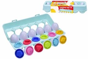 12 Shape Sorter Matching Egg Set Early Development Sensory Toy