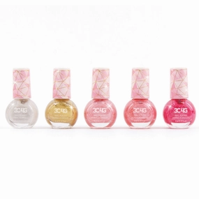 3C4G Glamorous Nail Polish Set - Pink & Gold Hexagon Collection