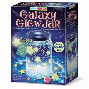 4M KidzMaker Create a Galaxy Glow Jar Craft Kit for Kids Ages 5 and Up