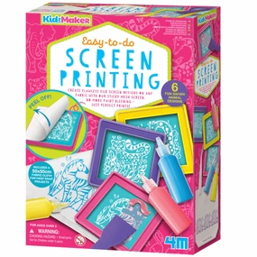 4M KidzMaker Easy to do Screen Printing Craft Kit for Ages 5 and Up