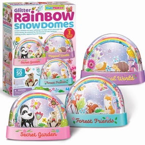 4M KidzMaker Glitter Rainbow Snow Domes Craft Kit for Ages 5 and Up