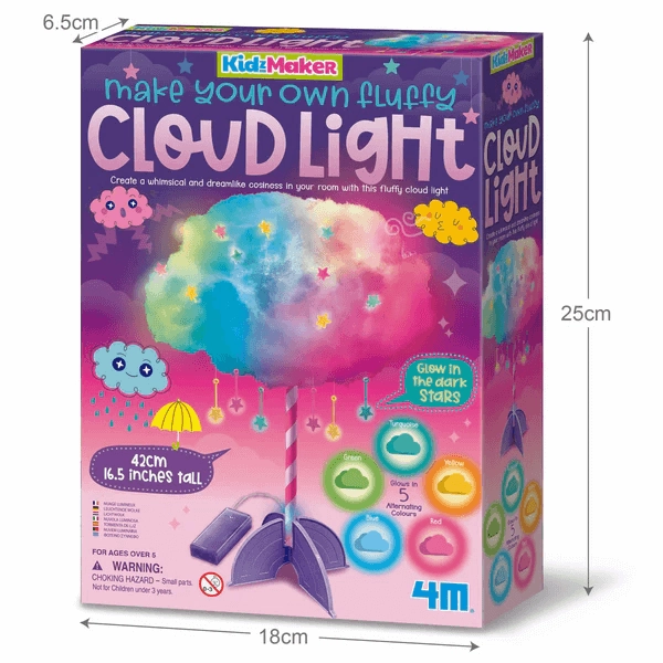 4M KidzMaker Make Your Own Fluffy Cloud Light Kit for Ages 5 and Up