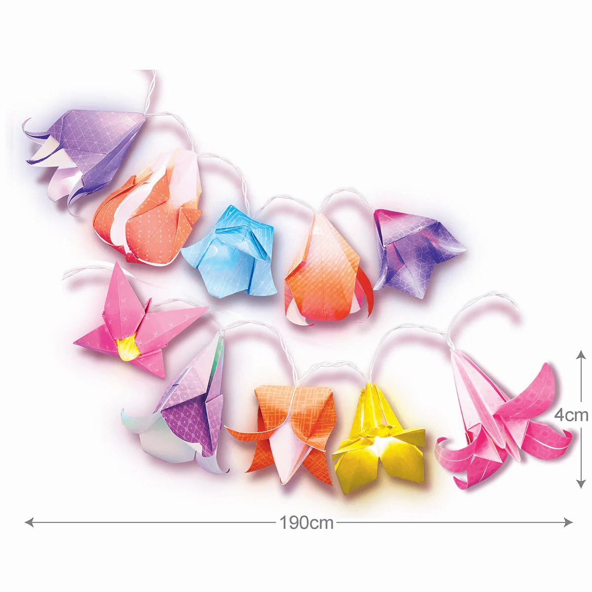 4M KidzMaker Make Your Own Origami Flower String Lights for Age 5 & Up