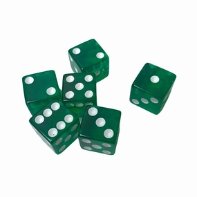 6 Transparent Green Dice