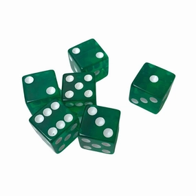 6 Transparent Green Dice