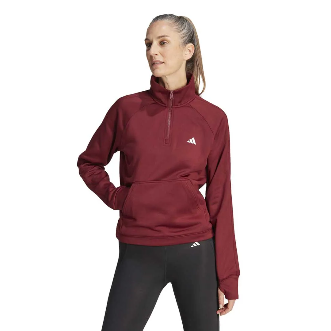 adidas - Women's Aeroready Game & Go Quarter-Zip Fleece Top (HY3225)