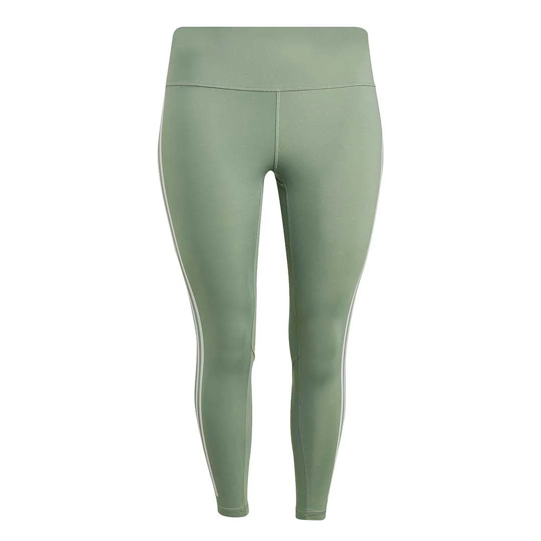adidas - Women's Optime Trainicons 3-Stripes 7/8 Leggings (Plus Size) (HR5454)