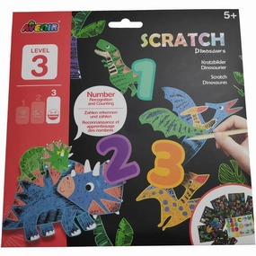 Avenir Scratch Art Level 3 Numbers Dinosaurs