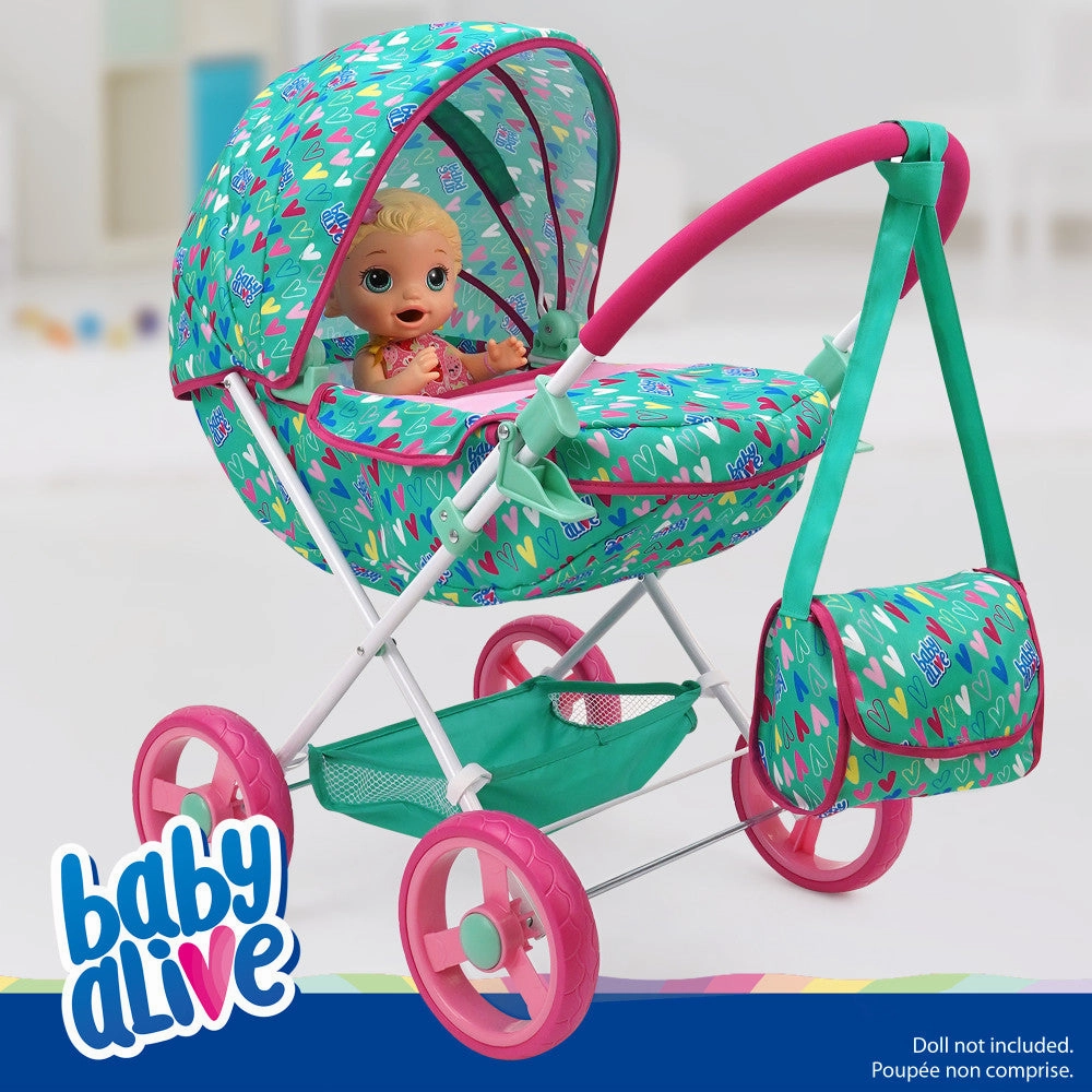 Baby Alive Deluxe Doll Pram Playset - Heart Design, Multi-Color