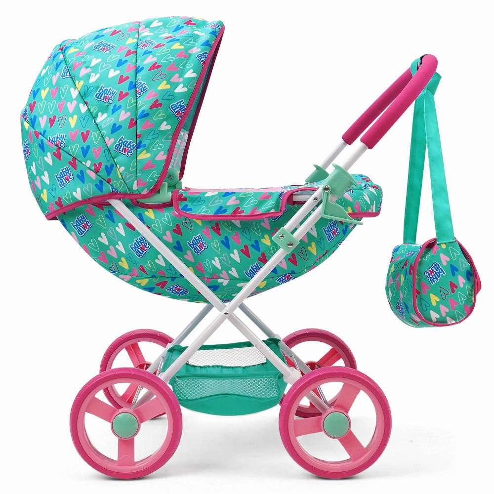 Baby Alive Deluxe Doll Pram Playset - Heart Design, Multi-Color