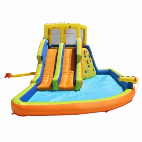 Banzai Double Drench Water Park, Inflatable Dual Slide Backyard Splash Toy