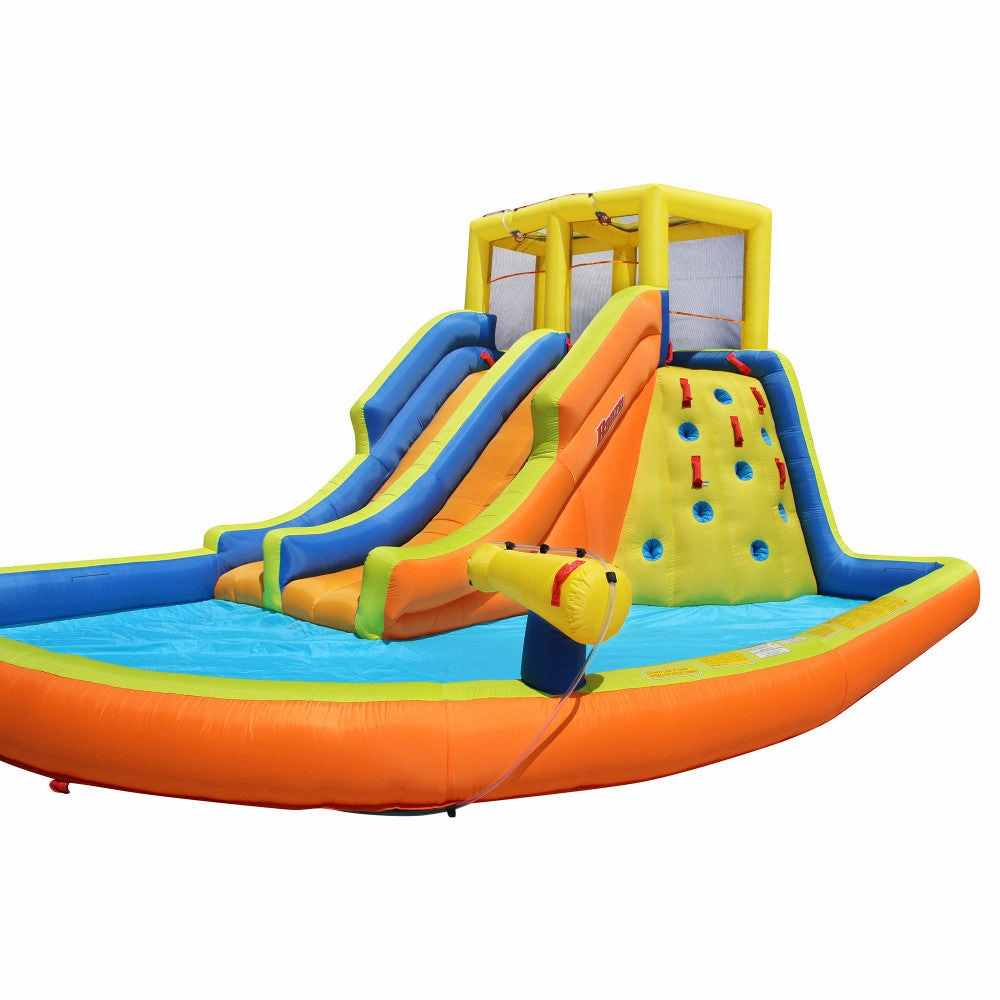Banzai Double Drench Water Park, Inflatable Dual Slide Backyard Splash Toy