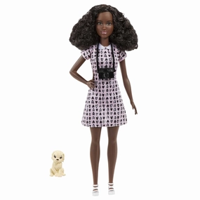 Barbie 12 Inch Photographer Petite Brunette Doll with Camera Accessory for Ages 3 