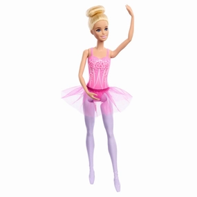 Barbie Ballerina Doll, Blonde Fashion Doll Wearing Purple Removable Tutu, Posed with Ballet Arms & en Pointe Toe Shoes