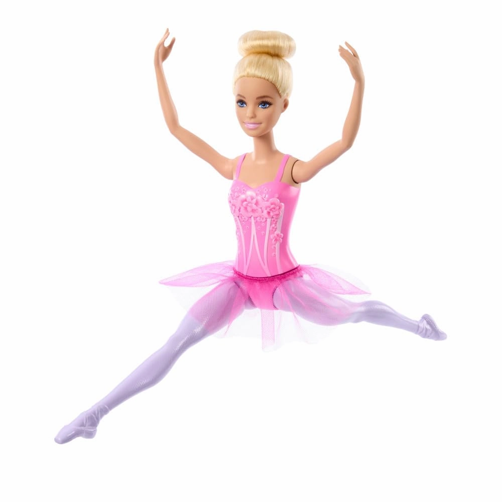 Barbie Ballerina Doll, Blonde Fashion Doll Wearing Purple Removable Tutu, Posed with Ballet Arms & en Pointe Toe Shoes