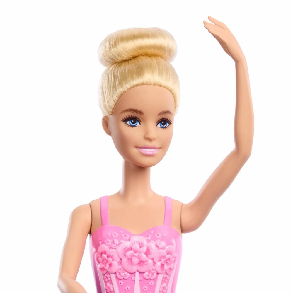 Barbie Ballerina Doll, Blonde Fashion Doll Wearing Purple Removable Tutu, Posed with Ballet Arms & en Pointe Toe Shoes