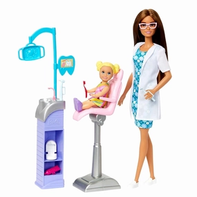 Barbie Careers Brown Hair Dentist Doll and Playset with Accessories Medical Doctor Set for Kids Ages 3 