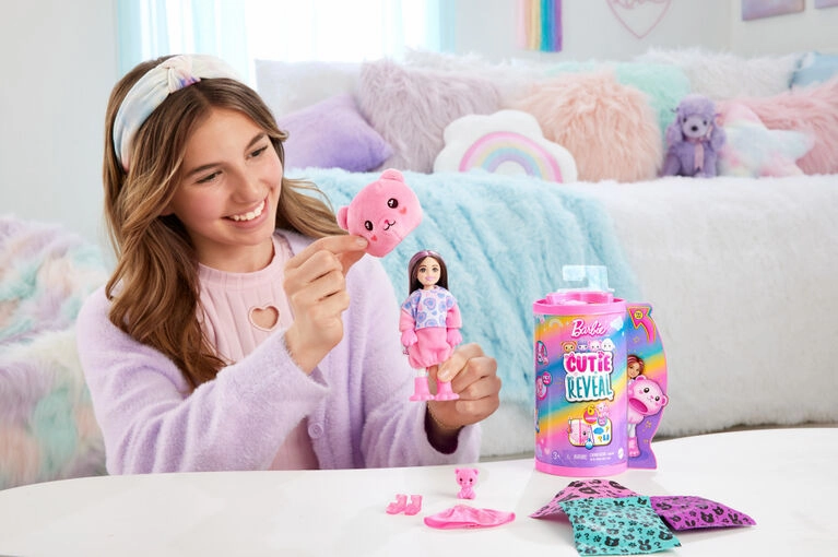 Barbie Chelsea Cutie Reveal Cozy Cute Tee Series Teddy Bear Doll