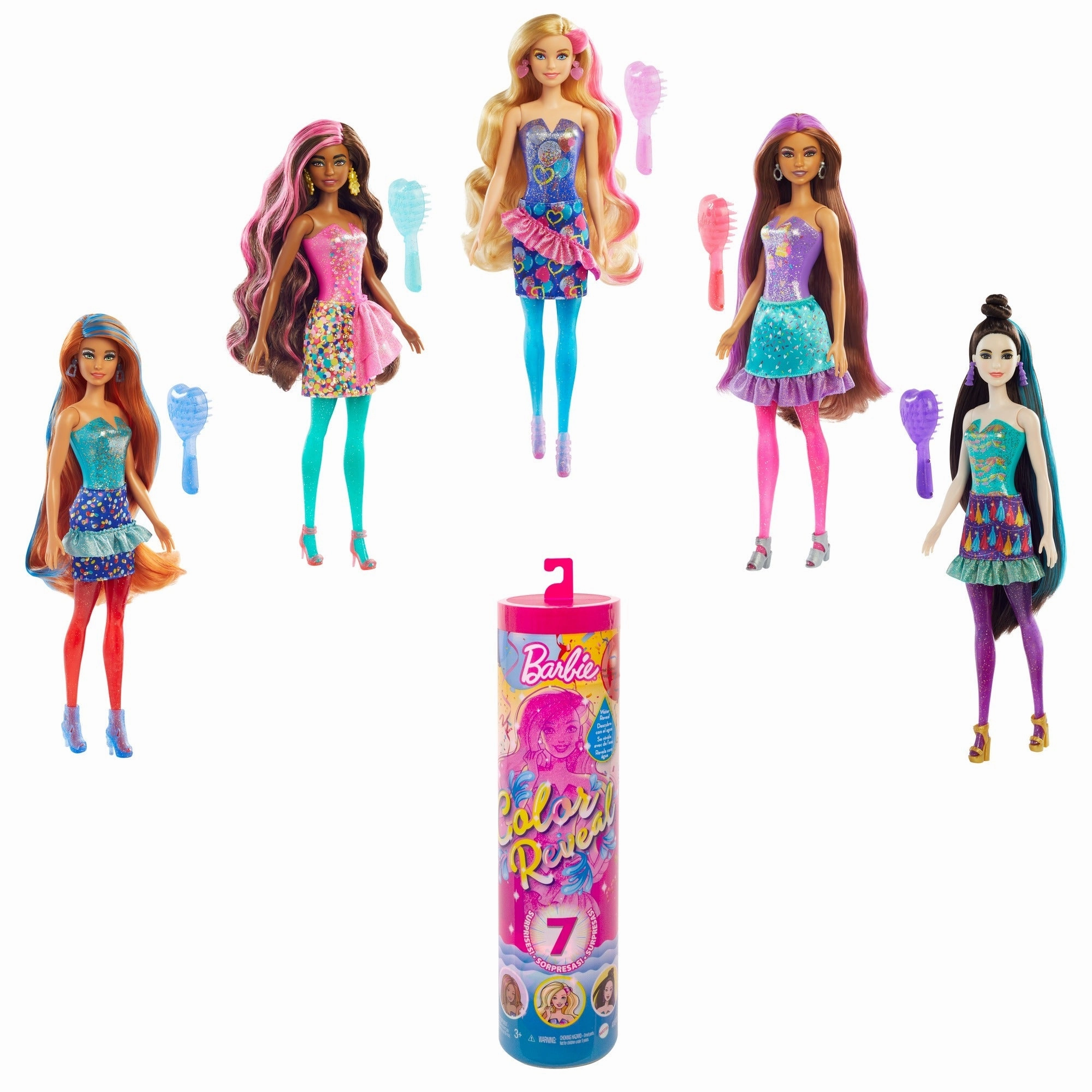 Barbie Colour Reveal Doll Hot Pink Tube