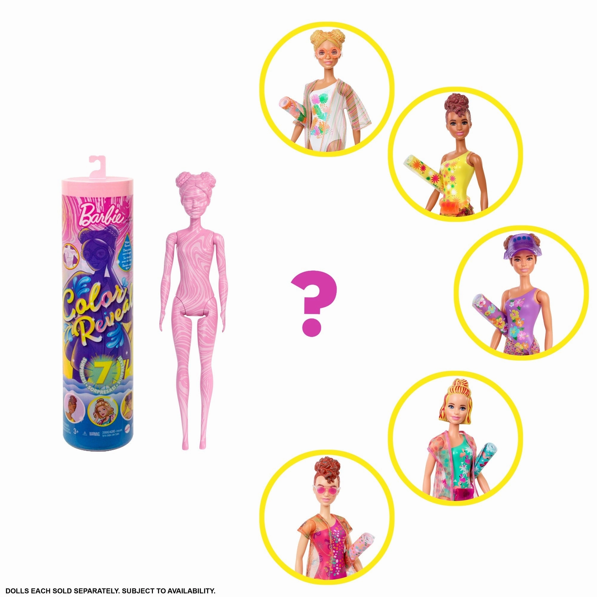 Barbie Colour Reveal Doll Pale Pink Tube