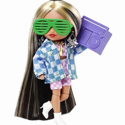 Barbie Extra Minis Doll Checkered Outfit