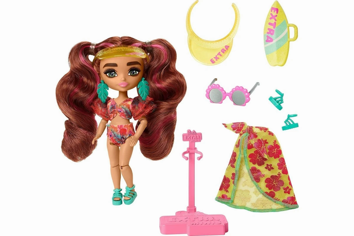 Barbie Extra Minis Doll Fly Pink Flower Skirt