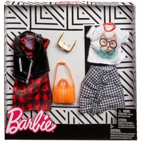 Barbie Fashion 2 Pack Check Dress And Cat Tee Outfit