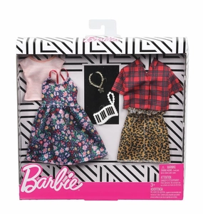 Barbie Fashion 2 Pack Floral Dress & Leopard Skirt