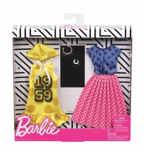 Barbie Fashion 2 Pack Yellow Dress & Pink Skirt