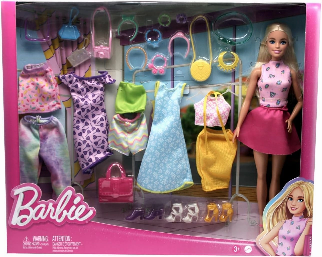 Barbie Fashion Mix-and-Match Clothes and Doll For Kids Ages 3 