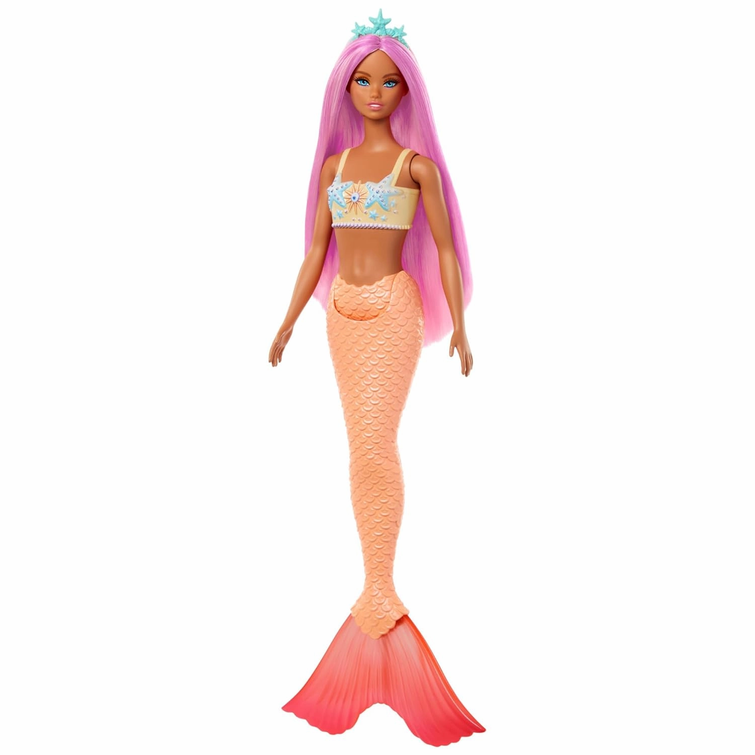 Barbie Mermaid Doll 3 with Fantasy Hair and Headband Accessories, Mermaid Toys with Shell-Inspired Bodices and Colorful Tails