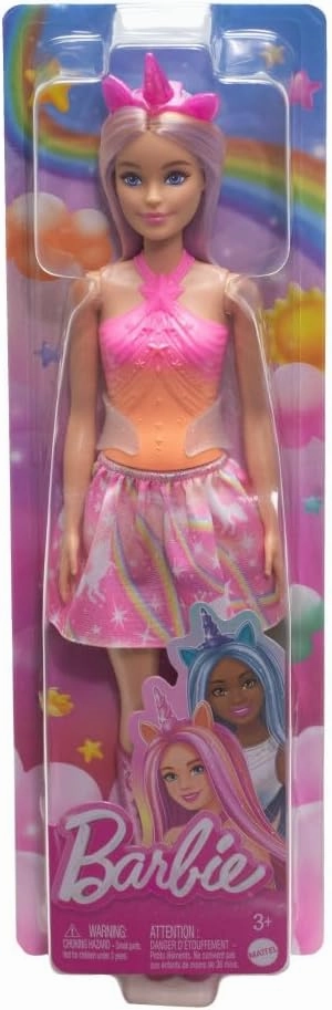 Barbie Unicorn Doll With Pink Hair, Ombre Outfit And Unicorn Accessories For Kids Ages 3 