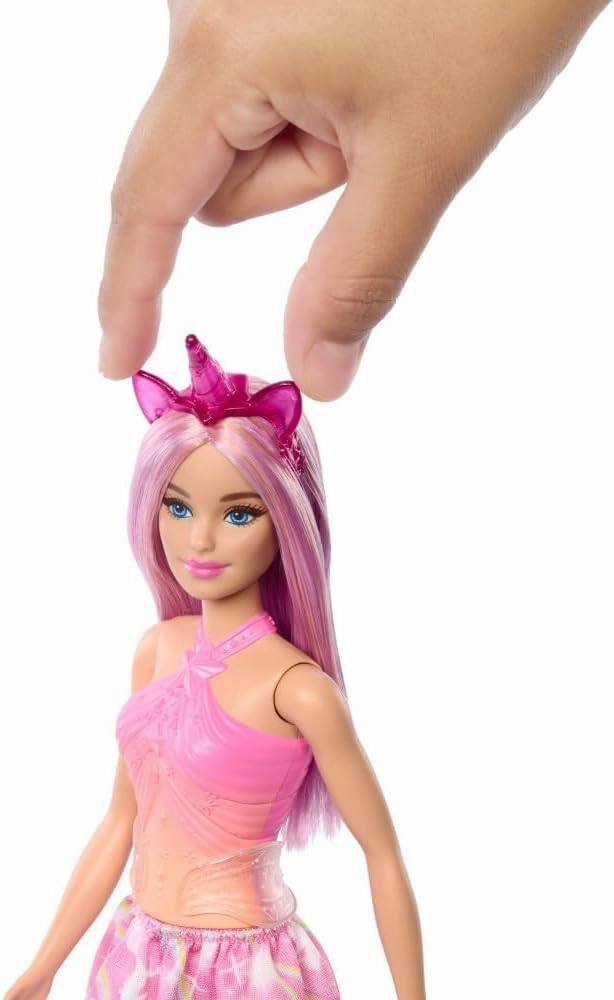 Barbie Unicorn Doll With Pink Hair, Ombre Outfit And Unicorn Accessories For Kids Ages 3 