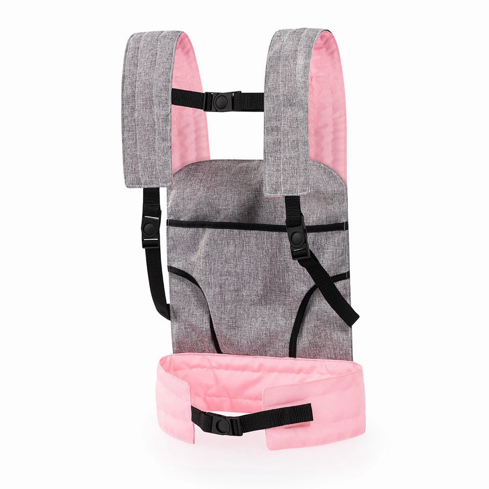 Bayer Design Doll Carrier, Adjustable Comfort - Grey, Pink, Butterfly