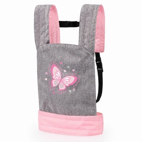 Bayer Design Doll Carrier, Adjustable Comfort - Grey, Pink, Butterfly