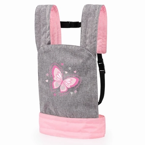 Bayer Design Doll Carrier, Adjustable Comfort - Grey, Pink, Butterfly