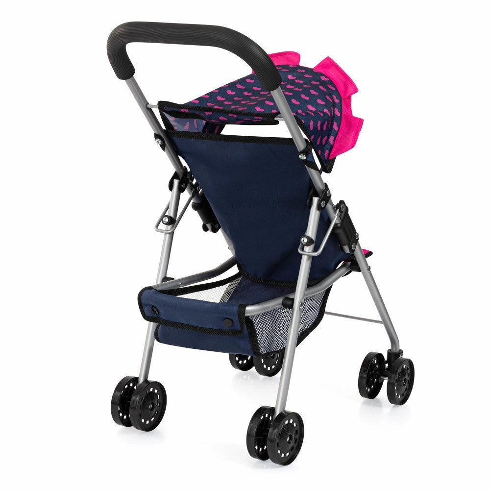 Bayer Design Dolls: 11 Piece Stroller Set - Navy, Pink, Hearts, Unicorn