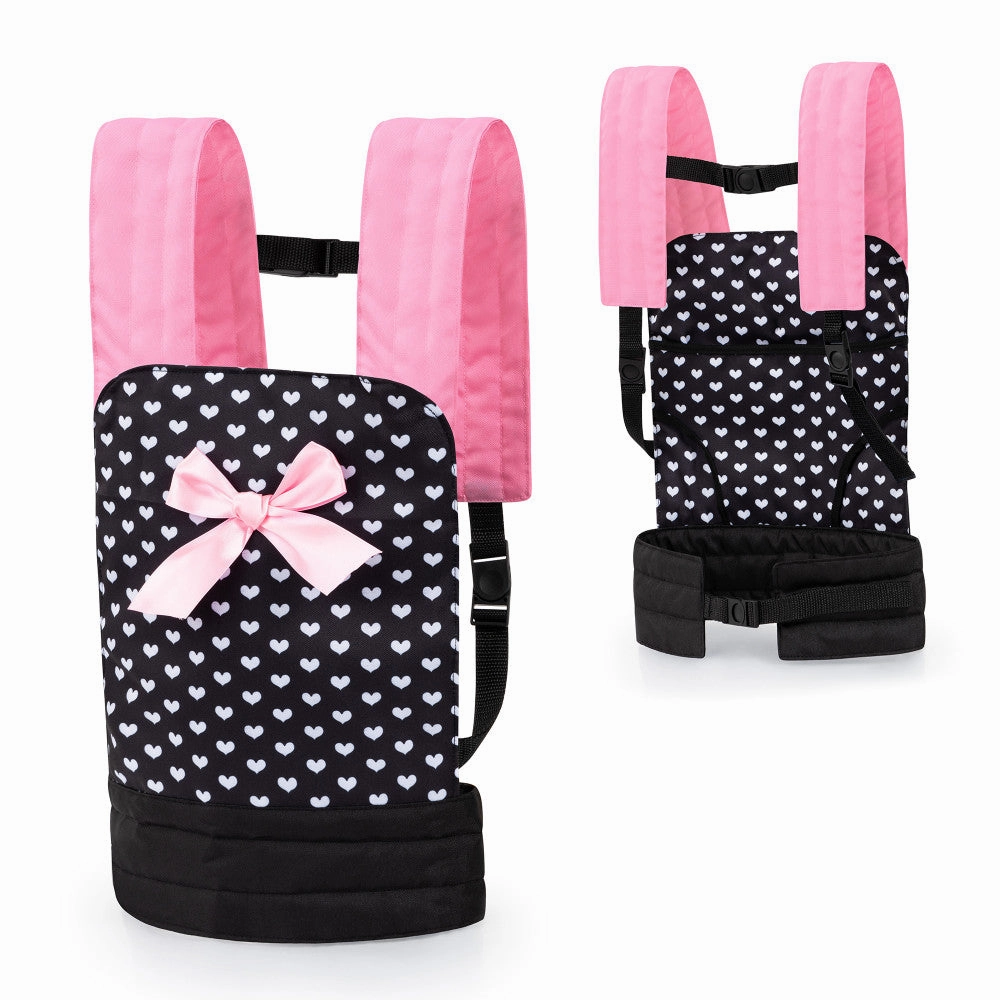 Bayer Design Heart Pattern Doll Carrier, Adjustable - Pink & Black