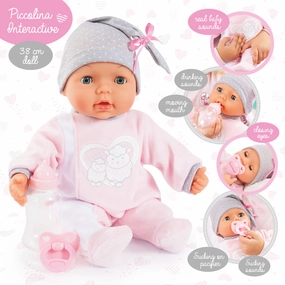 Bayer Design My Piccolina 15" Interactive Baby Doll - Sleepy Eyes