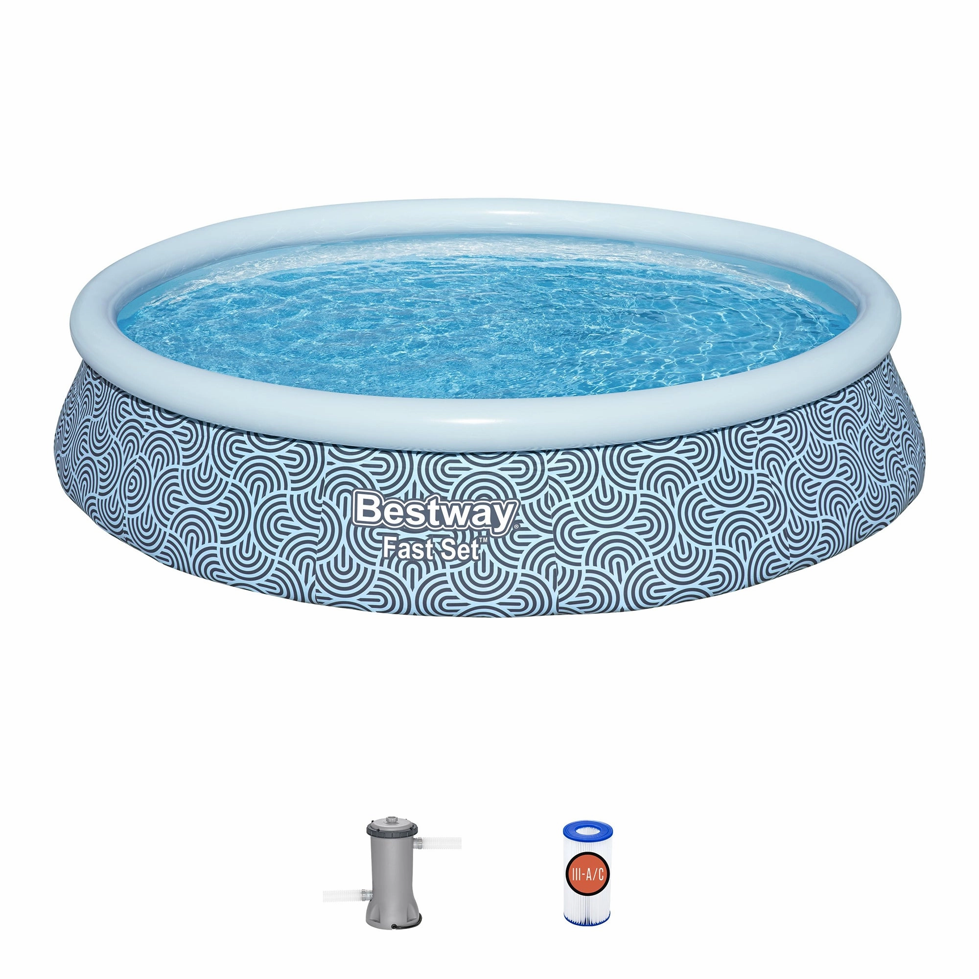Bestway Fast Set Inflatable Pool - Abstract Blue, 13' x 33"