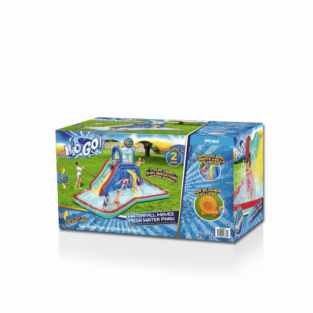Bestway H2OGO! Waterfall Waves Mega Inflatable Water Park with Slide and Pool