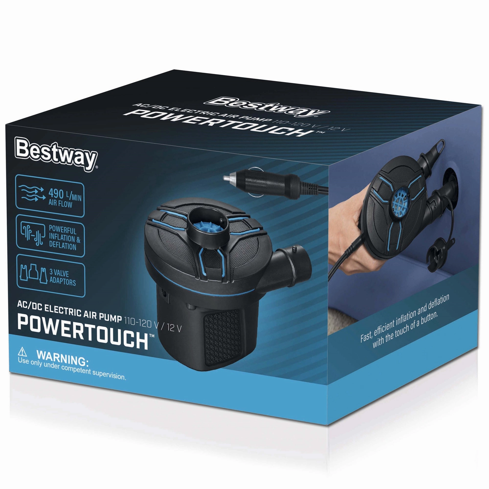 Bestway PowerTouch AC/DC Electric Air Pump - Inflate Fast, Anywhere!