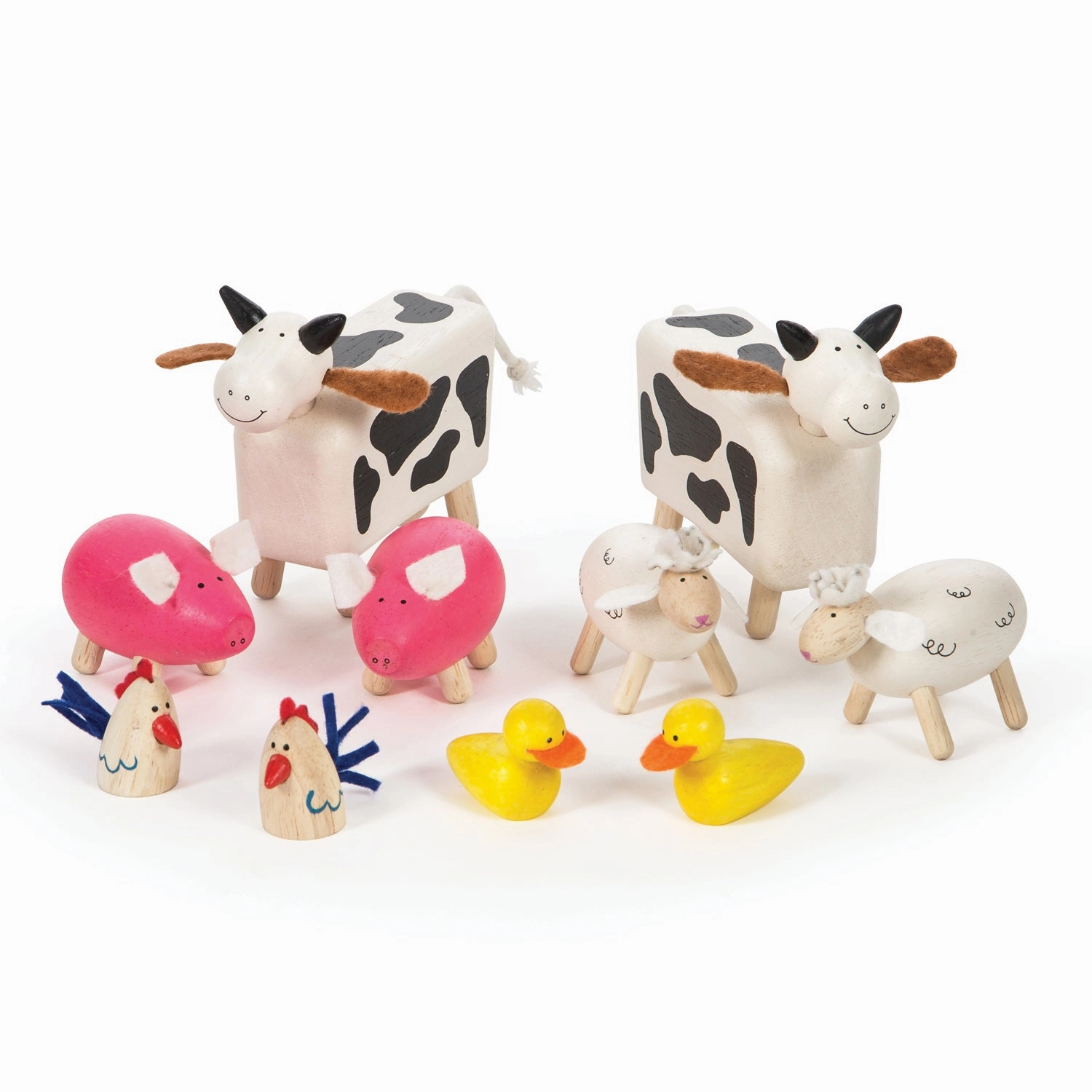 Bigjigs Toys Wooden Farm Animals Set  10 Piece Collection