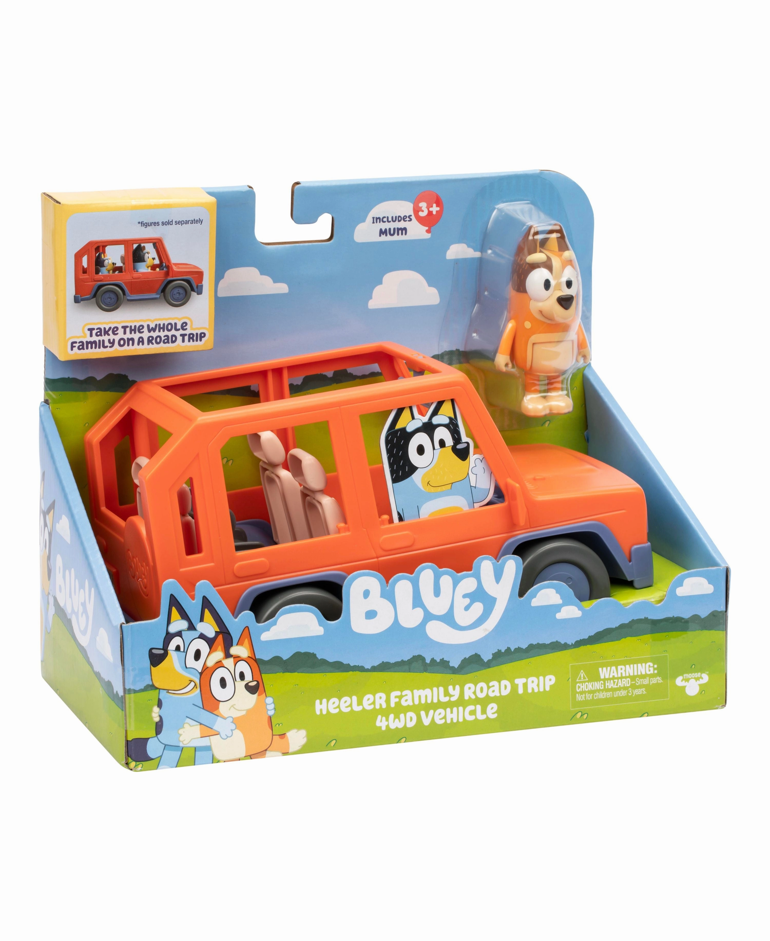 Bluey Heeler Family Road Trip 4WD Vehicle - Articulated Chilli Figure Included