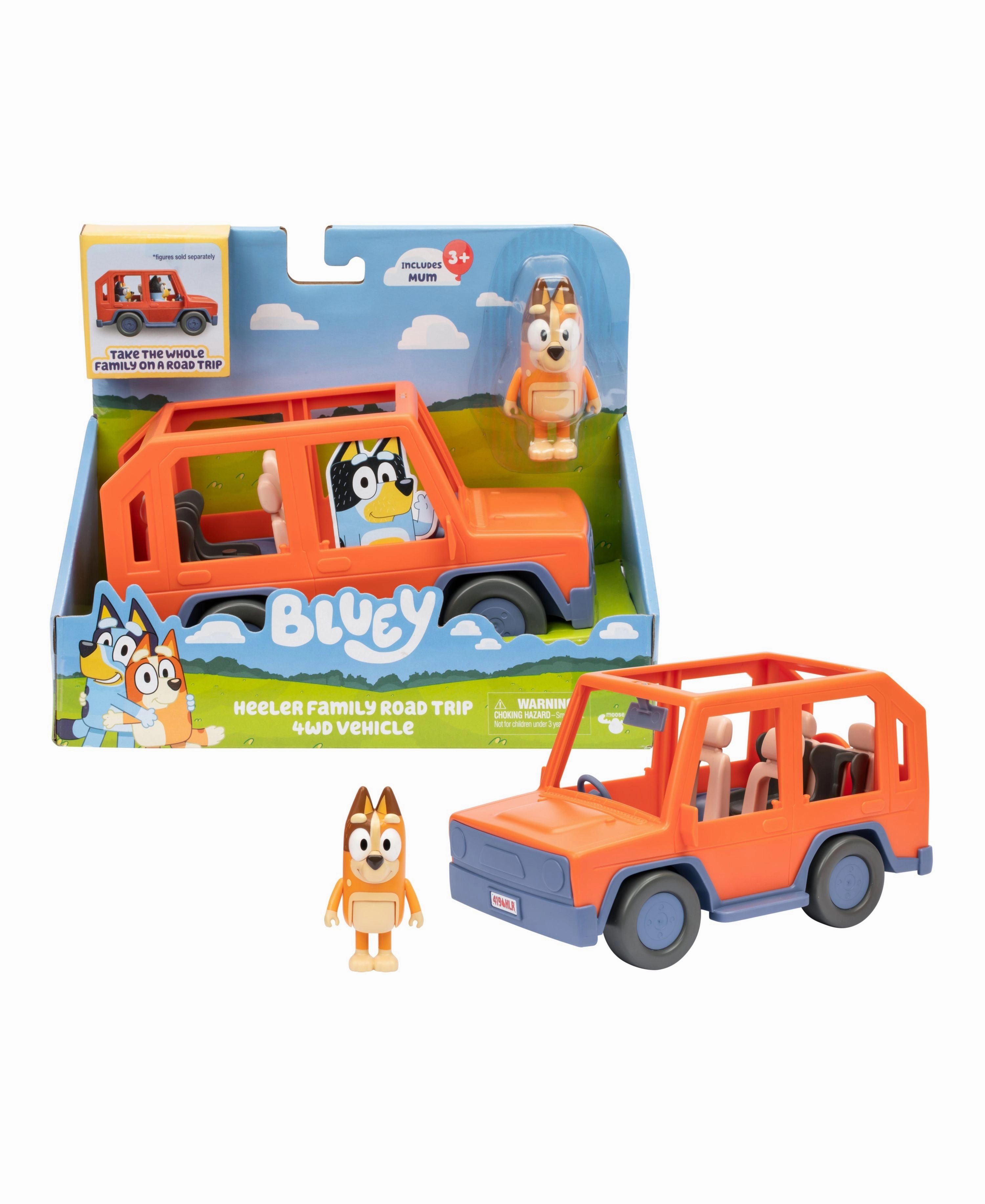 Bluey Heeler Family Road Trip 4WD Vehicle - Articulated Chilli Figure Included