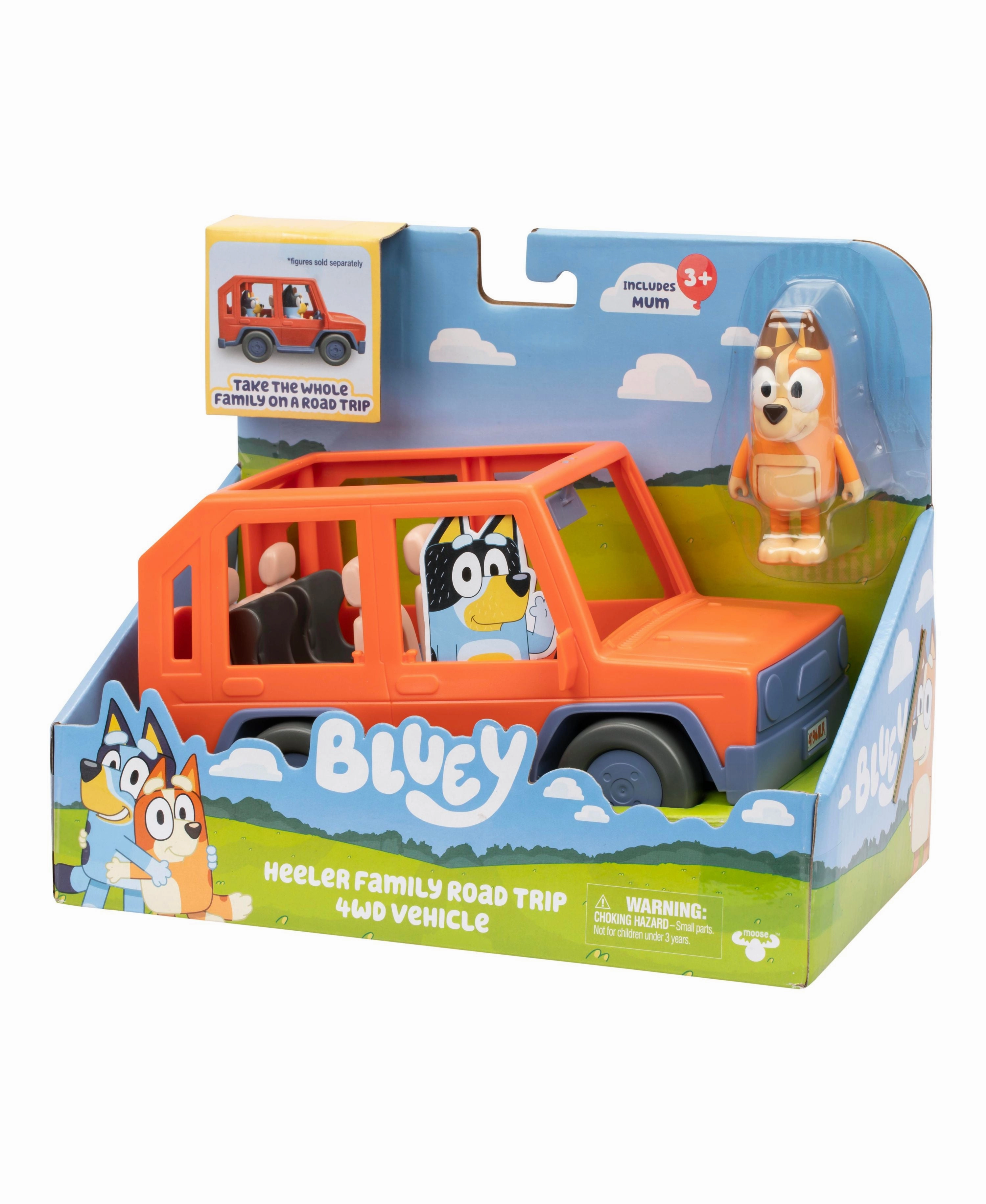 Bluey Heeler Family Road Trip 4WD Vehicle - Articulated Chilli Figure Included