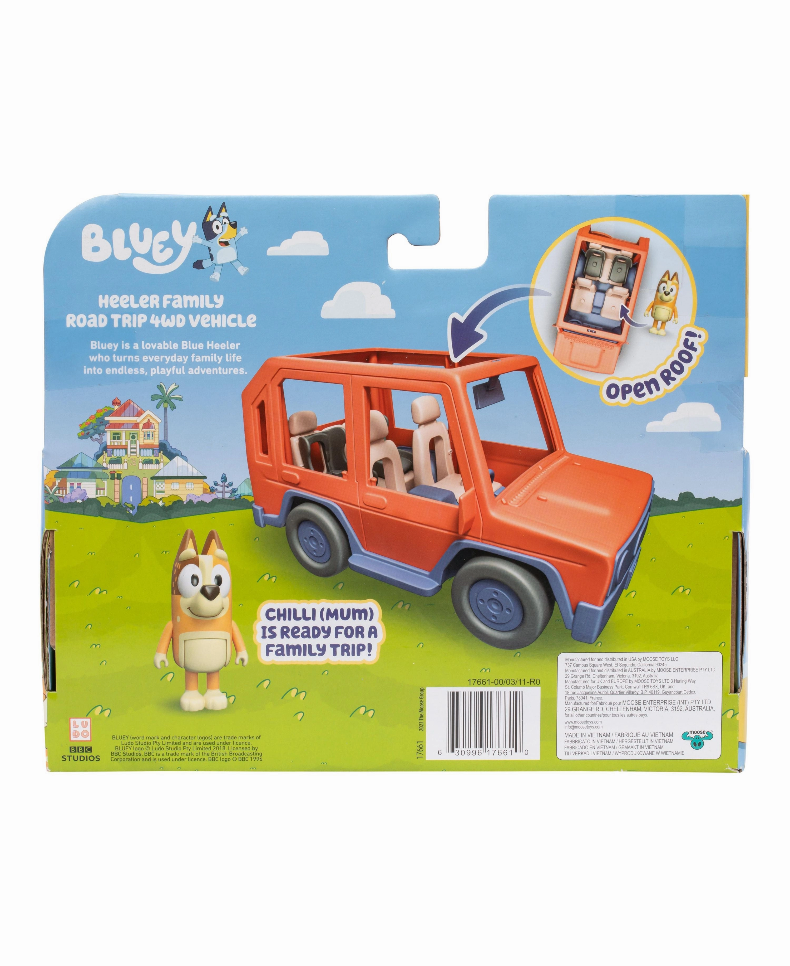 Bluey Heeler Family Road Trip 4WD Vehicle - Articulated Chilli Figure Included