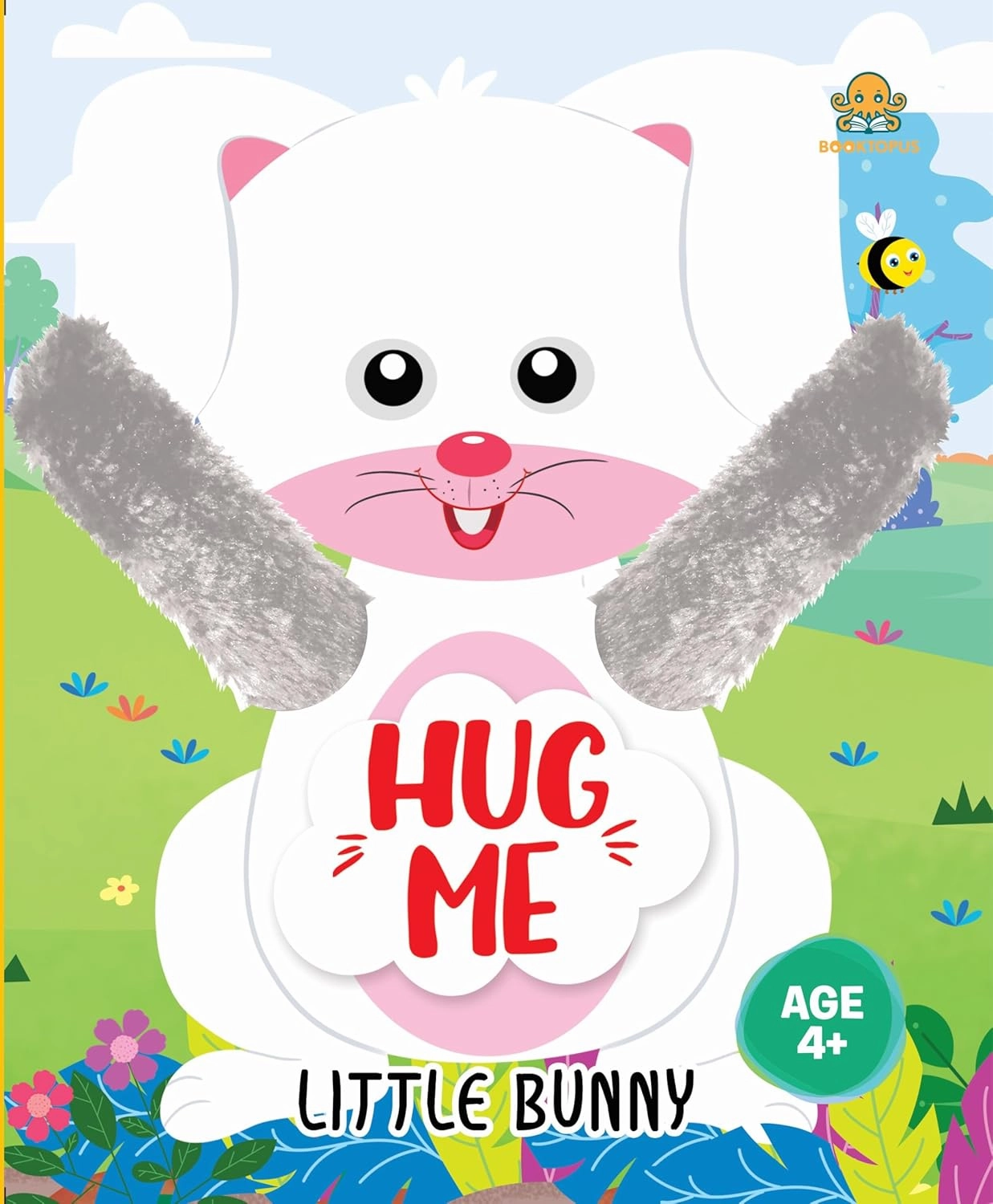 Booktopus Hug Me Hand Puppet Board Book - Little Bunny Interactive Bedtime Story with Soft Arms - Early Learning Books for Kids 4 