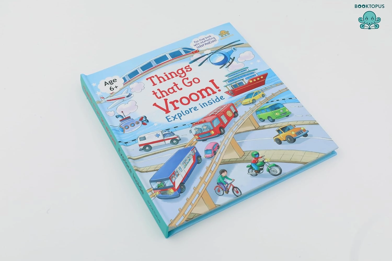 Booktopus Lift-the-Flap Learning Book - Things That Go Vroom! Knowledge Book for Kids - Interactive Learning Books 6 
