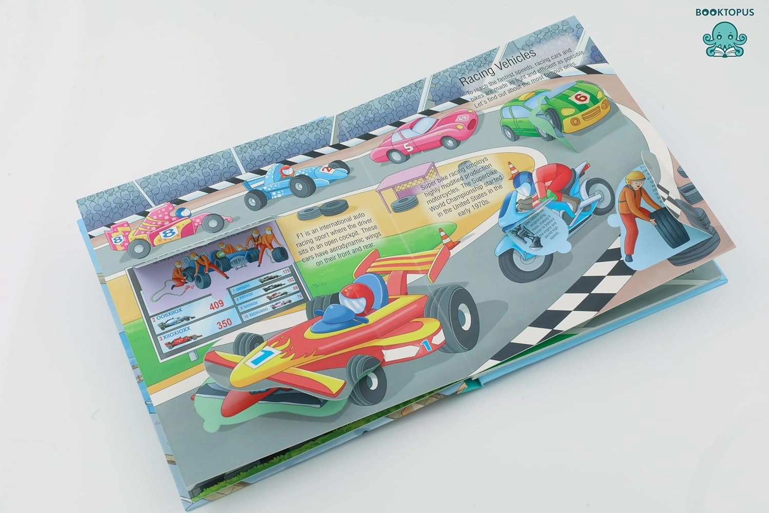 Booktopus Lift-the-Flap Learning Book - Things That Go Vroom! Knowledge Book for Kids - Interactive Learning Books 6 